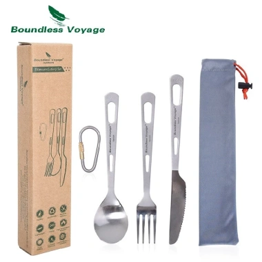 Bộ Đồ Ăn Du Lịch Boundless Voyage - Dao kéo titan, spork, đũa, ống hút, cắm trại, 334.730₫ 10