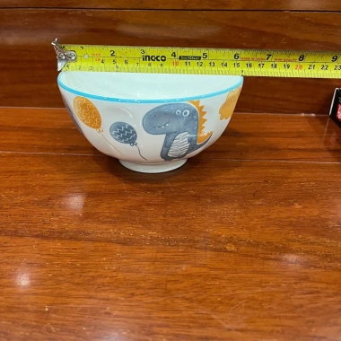 Bộ đồ ăn KHỦNG LONG tô chén dĩa vân sọc dày, men sáng, giá 225k - không hộp quà 8