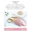 Bộ Đồ Ăn Thép Không Gỉ Cặp Đôi Hộ Gia Đình Dao Kéo Thìa Đũa Giá Trị Cao Bồ Đào Nha Thìa Tròn Vàng Món Tráng Miệng 7