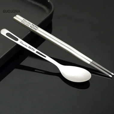 Bộ Đồ Ăn Titan Guouqna cho Gia Đình - Đũa Nĩa Thìa Bền, Thiết Kế Mờ, Giá 88.000₫ 3