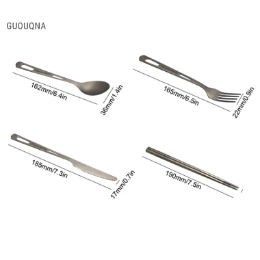 Bộ Đồ Ăn Titan Guouqna cho Gia Đình - Đũa Nĩa Thìa Bền, Thiết Kế Mờ, Giá 88.000₫ 7