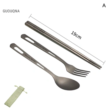 Bộ Đồ Ăn Titan Guouqna cho Gia Đình - Đũa Nĩa Thìa Bền, Thiết Kế Mờ, Giá 88.000₫ 8