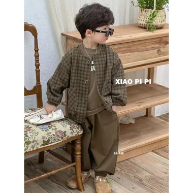 Bộ đồ ba mảnh bé trai, áo khoác Hàn Quốc & quần áo trẻ em thời trang - 429.792₫ 2