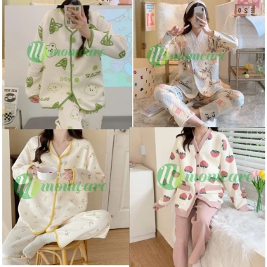 Bộ đồ bầu thu đông TRẦN BÔNG TB57 - Pijama dài tay Bigsize, quần áo sau sinh, thoải mái cho mẹ và con bú, giảm giá 189k