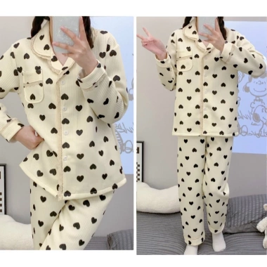 Bộ đồ bầu thu đông TRẦN BÔNG TB57 - Pijama dài tay Bigsize, quần áo sau sinh, thoải mái cho mẹ và con bú, giảm giá 189k
