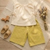 Bộ Đồ Bé Gái Áo Sát Nách Nơ Sườn + Quần Cotton Caro - Mát Mẻ, Thoải Mái, Giá 135k 2