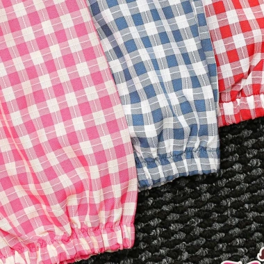 Bộ đồ bé gái áo thun Capybara và quần caro cotton thoáng mát, dễ thương, giá ưu đãi 188k