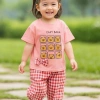 Bộ đồ bé gái áo thun Capybara và quần caro cotton thoáng mát, dễ thương, giá ưu đãi 188k 5