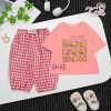 Bộ đồ bé gái áo thun Capybara và quần caro cotton thoáng mát, dễ thương, giá ưu đãi 188k 7