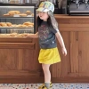 Bộ đồ bé gái áo thun ngắn tay in hình và quần short vàng mỏng 2 mảnh - Giá ưu đãi 176k 4