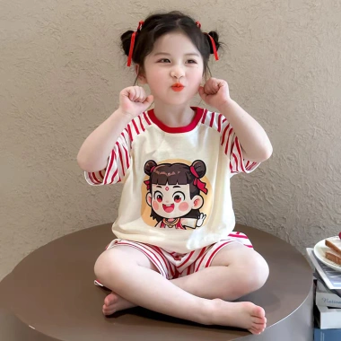 Bộ đồ bé gái mùa hè - Áo ngắn tay hoạt hình siêu dễ thương, giảm giá chỉ 181.141₫ 3 Bộ đồ bé gái mùa hè - Áo ngắn tay hoạt hình siêu dễ thương, giảm giá chỉ 181.141₫ 3