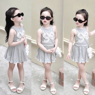 Bộ Đồ Bé Gái Set V8 Áo Thun Cộc Tay, Áo Ba Lỗ, Chân Váy Cotton 8-35kg Giá 131.700₫