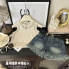 Bộ đồ bé gái tay ngắn mùa hè phong cách mới Rỗng Denim giá chỉ 406.548 VND 2