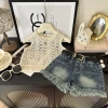 Bộ đồ bé gái tay ngắn mùa hè phong cách mới Rỗng Denim giá chỉ 406.548 VND 4