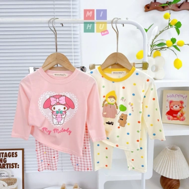 Bộ Đồ Bé Gái Thun Lạnh Dài Tay Quần Lửng In Hình Cartoon Giá Ưu Đãi 75.852 VND 3