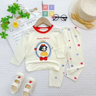 Bộ Đồ Bé Gái Thun Lạnh Dài Tay Quần Lửng In Hình Cartoon Giá Ưu Đãi 75.852 VND 6
