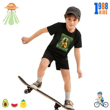 Bộ đồ bé in hình Tung Tung Tung Sahur - Quần áo thun cotton co giãn 4 chiều, size 15-40kg, giảm giá 169k 7