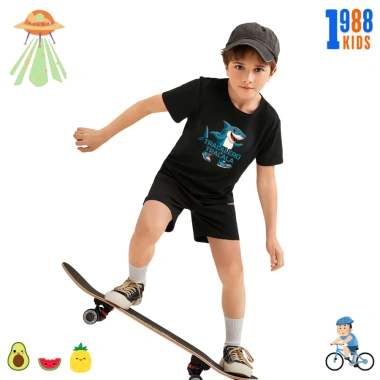 Bộ đồ bé in hình Tung Tung Tung Sahur - Quần áo thun cotton co giãn 4 chiều, size 15-40kg, giảm giá 169k 10