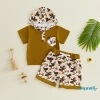 Bộ đồ bé trai Aqua Toddler mùa hè quần short in hình động vật tay ngắn mũ trùm đầu 2 mảnh giá ưu đãi 4