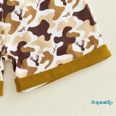 Bộ đồ bé trai Aqua Toddler mùa hè quần short in hình động vật tay ngắn mũ trùm đầu 2 mảnh giá ưu đãi