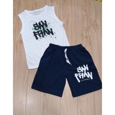 Bộ đồ bé trai ba lỗ sát nách size 25-55kg cotton mỏng mát, chỉ 77.100đ 2