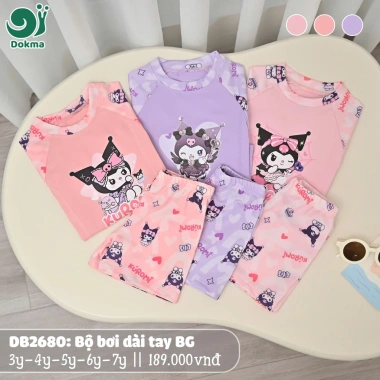 Bộ Đồ Bơi Bé Gái 9-20kg Hoạ Tiết Hoạt Hình Dễ Thương Dokma DB2.675-2.680 129k 2