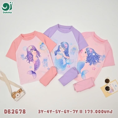 Bộ Đồ Bơi Bé Gái 9-20kg Hoạ Tiết Hoạt Hình Dễ Thương Dokma DB2.675-2.680 129k 3