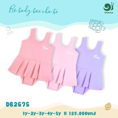 Bộ Đồ Bơi Bé Gái 9-20kg Hoạ Tiết Hoạt Hình Dễ Thương Dokma DB2.675-2.680 129k 4