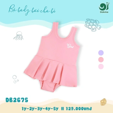 Bộ Đồ Bơi Bé Gái 9-20kg Hoạ Tiết Hoạt Hình Dễ Thương Dokma DB2.675-2.680 129k 9