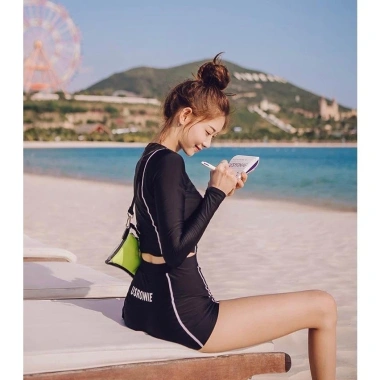 Bộ đồ bơi bikini áo tắm 2 chi tiết áo dài tay ôm body QCCC NGOMINH BKN35 - 149k