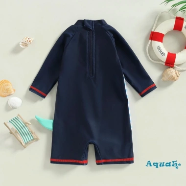 Bộ Đồ Bơi Liền Thân 3/4 Cổ Tròn In Họa Tiết Khủng Long cho Bé Trai Gái - Giá 158k 8