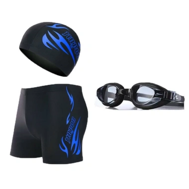 Bộ đồ bơi nam: Quần bơi boxer co giãn, kính bơi, mũ bơi, quần short bãi biển - Giá chỉ 143.544đ 3