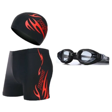 Bộ đồ bơi nam: Quần bơi boxer co giãn, kính bơi, mũ bơi, quần short bãi biển - Giá chỉ 143.544đ 5