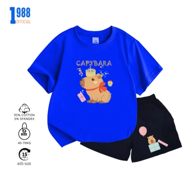 Bộ đồ Capybara sinh nhật cho bé (quần + áo) cotton 4 chiều mềm mịn, co giãn, giá 179.000₫ 5 Bộ đồ Capybara sinh nhật cho bé (quần + áo) cotton 4 chiều mềm mịn, co giãn, giá 179.000₫ 5