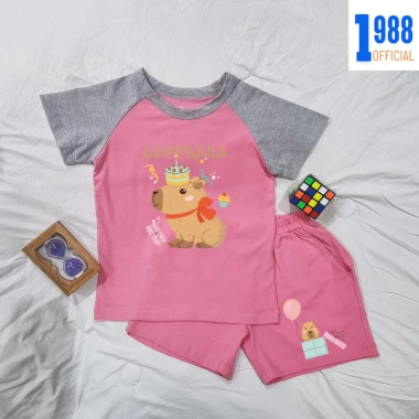 Bộ đồ Capybara sinh nhật cho bé (quần + áo) cotton 4 chiều mềm mịn, co giãn, giá 179.000₫