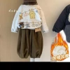 Bộ đồ chạy bộ lông cừu bé gái thu đông - Áo nỉ fleece dày dặn 2 mảnh thời trang 7