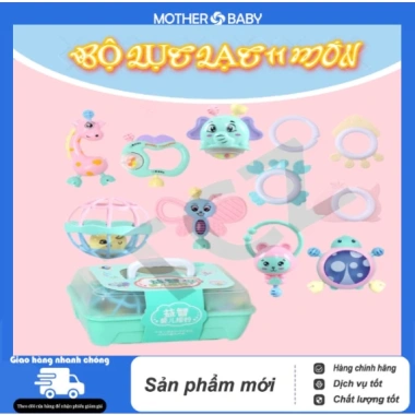 Bộ đồ chơi 9-11 món xúc xắc lục lạc đa màu, tiếng kêu, nhựa ABS cho bé sơ sinh giá 83.299 VND 5