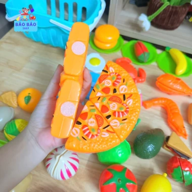 Bộ đồ chơi cắt hoa quả, rau củ cho bé 30 chi tiết nấu ăn, phát triển kỹ năng, giá ưu đãi 142.100 VND