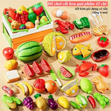 Bộ Đồ Chơi Cắt Trái Cây Rau Củ 23/42PCS - Nấu Ăn Nhà Bếp An Toàn, Không Mùi, Giá Ưu Đãi 236.250₫ 10