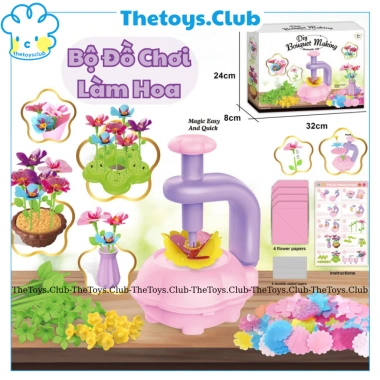 Bộ Đồ Chơi Làm Hoa - Máy Cầm Tay Tạo Hoa Sáng Tạo, Phát Triển Tư Duy Bé, Giá 280k