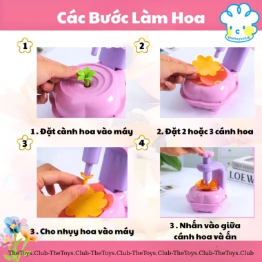 Bộ Đồ Chơi Làm Hoa - Máy Cầm Tay Tạo Hoa Sáng Tạo, Phát Triển Tư Duy Bé, Giá 280k