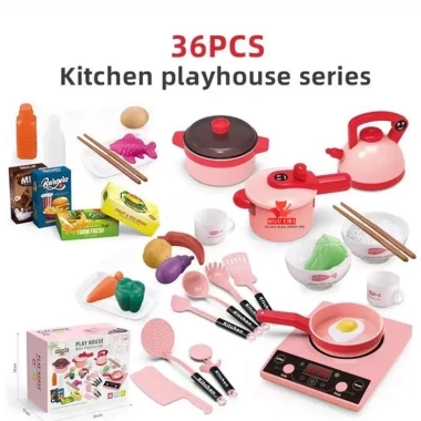Bộ đồ chơi nấu ăn 36 chi tiết Playhouse - Bếp có nạc, đèn LED, giá siêu ưu đãi 131k 2