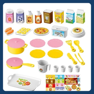 Bộ Đồ Chơi Nấu Ăn 48 Món Cao Cấp - Nhà Bếp Trẻ Em Giáo Dục Sáng Tạo 2-8 Tuổi