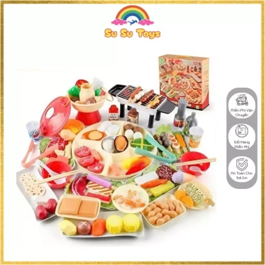 Bộ Đồ Chơi Nấu Ăn & BBQ 118 chi tiết nhựa cho bé – Sáng tạo, Giá ưu đãi 269.000₫