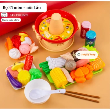 Bộ Đồ Chơi Nấu Ăn Bé Gái Mô Phỏng Nồi Lẩu 3 Món 35/73/100 - Giá Ưu Đãi 49k