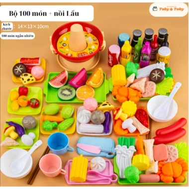 Bộ Đồ Chơi Nấu Ăn Bé Gái Mô Phỏng Nồi Lẩu 3 Món 35/73/100 - Giá Ưu Đãi 49k