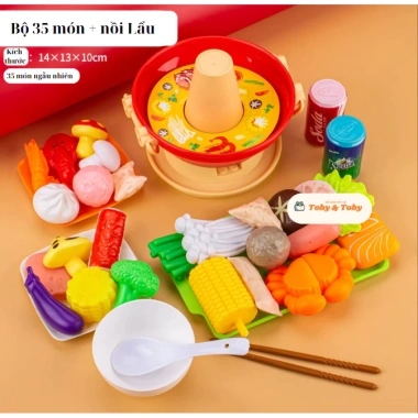 Bộ Đồ Chơi Nấu Ăn Bé Gái Mô Phỏng Nồi Lẩu 3 Món 35/73/100 - Giá Ưu Đãi 49k