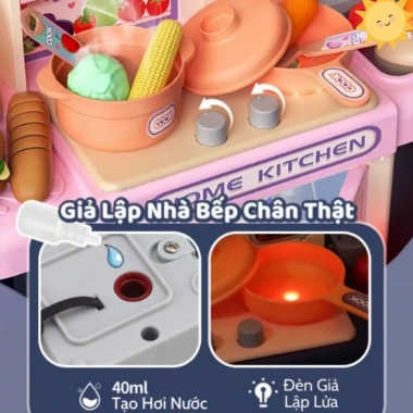 Bộ Đồ Chơi Nấu Ăn Bếp Đứng 34 Phụ Kiện – Đèn Thú Vị, Dành Cho Bé 2-8 Tuổi, Giá 95.000₫