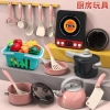 Bộ Đồ Chơi Nấu Ăn Bếp Mini WISLEO Dùng Pin Va Quà Sinh Nhật Bé Gái Bé Trai 2