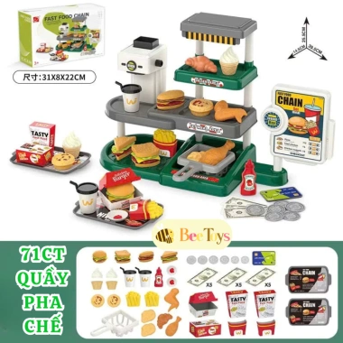 Bộ Đồ Chơi Nấu Ăn Fast Food Gà Rán Pizza cho Bé - Đầu Bếp Bee Toys Giá 130.000₫ 9